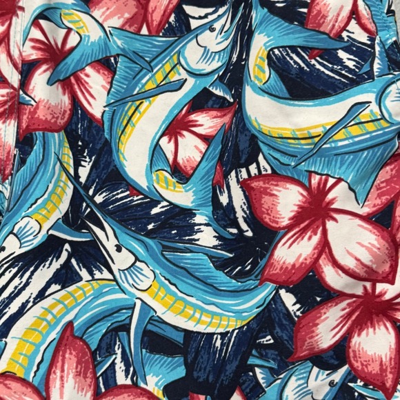 Vineyard Vines Men's Swim Trunks Shorts Board Shorts Fish Floral Print Size S - Picture 4 of 7